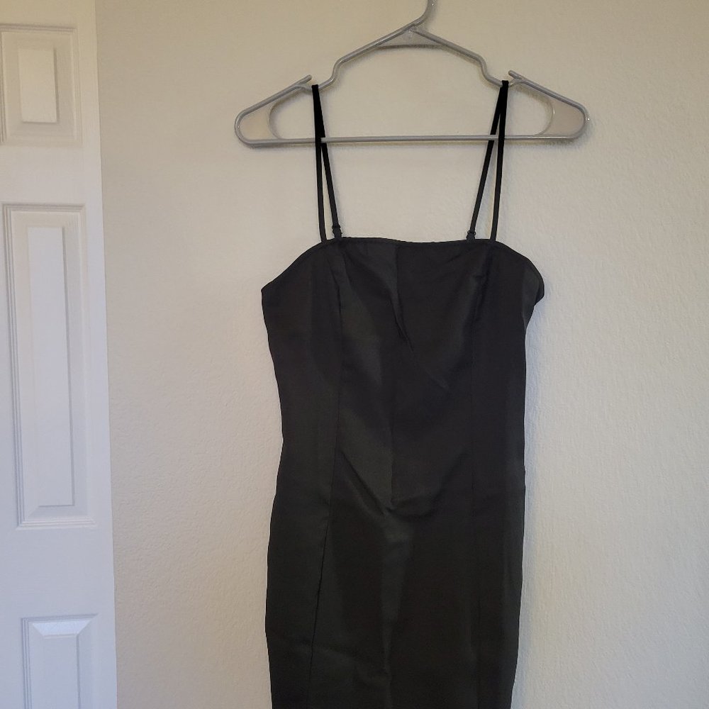 SHEIN Split Hem Form Fitted Slip Dress